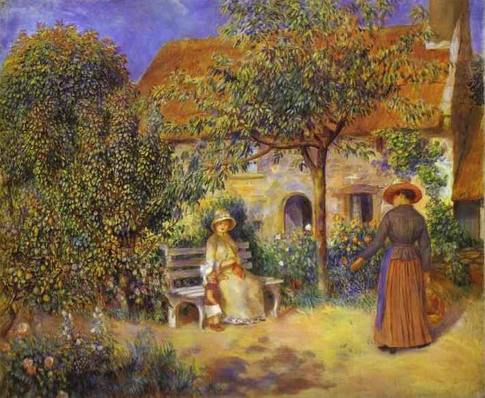 Pierre-Auguste Renoir Photo of painting Garden Scene in Britanny. China oil painting art